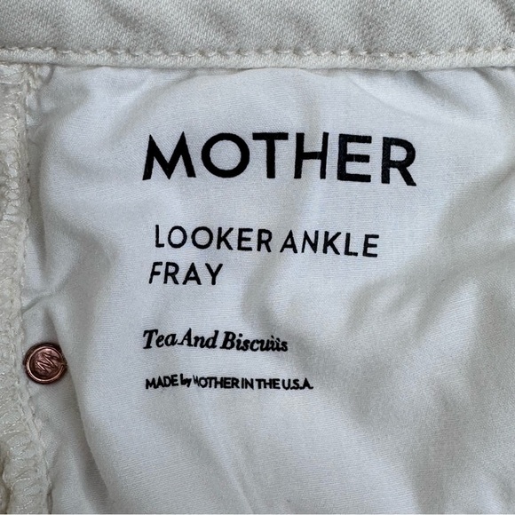 Mother Denim White Distressed Ankle Fray Looker Skinny Jeans stretchy sz 29 - Picture 5 of 16